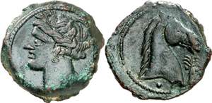 (300-260 a.C.). Incierta Sardo-Púnica. AE ... 