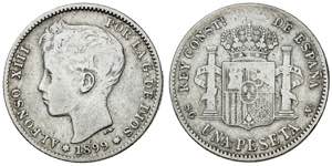 1899*----. Alfonso XIII. SGV. 1 peseta. (AC. ... 