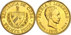 Cuba. 1915. 20 pesos. (Fr. 1) (Kr. 21). ... 