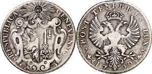 Suiza. Ginebra. 1722. 1 taler. (Kr. 69). ... 