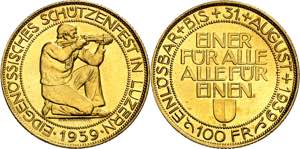 Suiza. 1939. B (Berna). 100 francos. (Fr. ... 