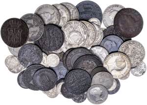 Isabel II. Lote de 78 monedas: 3 (tres) y 6 ... 