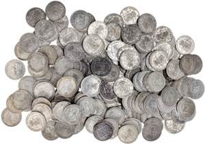 1870 a 1899. 5 pesetas. Lote de 192 monedas. ... 