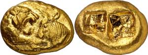 (560-546 a.C.). Lidia. Estátera de oro. (S. ... 