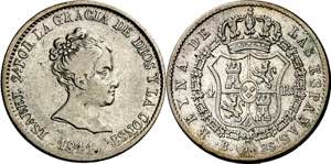 1841. Isabel II. Barcelona. PS. 4 reales. ... 