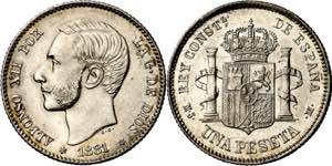 1881*1881. Alfonso XII. MSM. 1 peseta. (AC. ... 