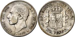 1882/1*1881. Alfonso XII. MSM. 1 peseta. ... 