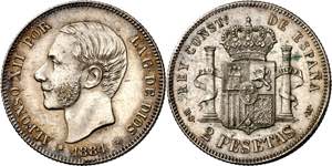 1884*1-84. Alfonso XII. MSM. 2 pesetas. (AC. ... 