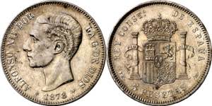 1878*1878. Alfonso XII. EMM. 5 pesetas. (AC. ... 