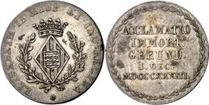 1833. Isabel II. Girona. Medalla de ... 