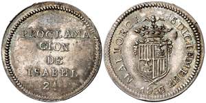 1833. Isabel II. Palma de Mallorca. Medalla ... 