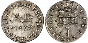 1833. Isabel II. San Roque. Medalla de ... 