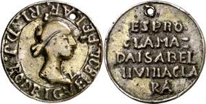 1834. Isabel II. Villaclara. Medalla de ... 