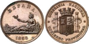 1868. Alzamiento Nacional. Medalla. (Ruiz ... 