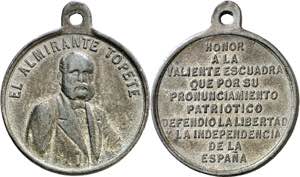 s/d (1868). Al Almirante Topete. Medalla. ... 