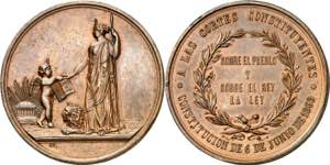 1869. La Constitución. Medalla. (Ruiz ... 