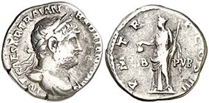 (125 d.C.). Adriano. Denario. (Spink 3503) ... 