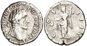 (152-153 d.C.). Antonino pío. Denario. ... 