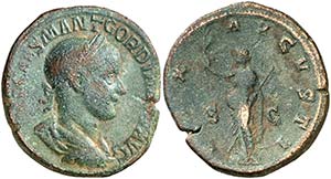 (238-239 d.C.). Gordiano III. Sestercio. ... 
