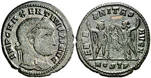 (309-312 d.C.). Majencio. Ostia. Follis. ... 