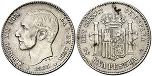 1883*1883. Alfonso XII. MSM. 1 peseta. (Cal. ... 