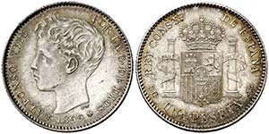 1899*1899. Alfonso XIII. SGV. 1 peseta. ... 