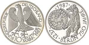 1987. Alemania. J (Hamburgo). 10 marcos. ... 