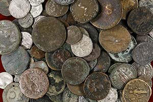 Lote de 326 monedas variadas: ases, ... 