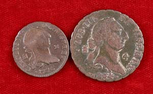 Lote de 2 monedas de Segovia, 2 maravedís ... 
