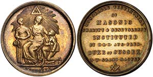 1830. Medalla francmasónica, logia ... 