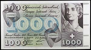 1958. Suiza. Banco Nacional. 1000 francos. ... 