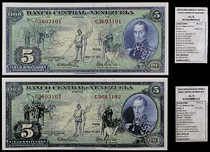 1966. Venezuela. Banco Central. ABNC. 5 ... 