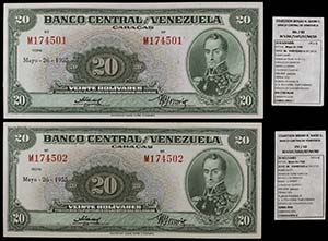 1955. Venezuela. Banco Central. ABNC. 20 ... 