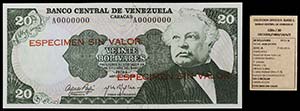 1974. Venezuela. Banco Central. ABNC. 20 ... 