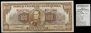 1962. Venezuela. Banco Central. ABNC. 100 ... 