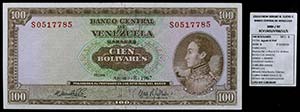 1967. Venezuela. Banco Central. TDLR. 100 ... 