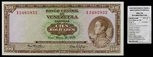 1970. Venezuela. Banco Central. TDLR. 100 ... 