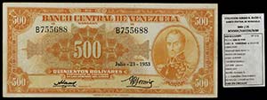 1953. Venezuela. Banco Central. ABNC. 500 ... 
