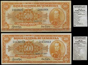 1971. Venezuela. Banco Central. ABNC. 500 ... 