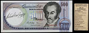 1998. Venezuela. Banco Central. DLRIL. 500 ... 