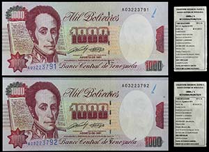 1991. Venezuela. Banco Central. H & S. 1000 ... 