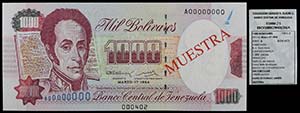1994. Venezuela. Banco Central. BABN. 1000 ... 