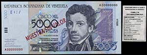 2002. Venezuela. Banco Central. CdMV. 5000 ... 