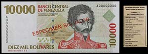 1998. Venezuela. Banco Central. G & D. 10000 ... 
