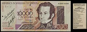 2000. Venezuela. Banco Central. CdMV. 10000 ... 