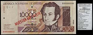 2001. Venezuela. Banco Central. CdMV. 10000 ... 