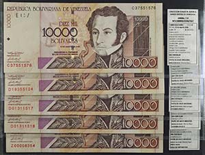 2002. Venezuela. Banco Central. CdMV. 10000 ... 