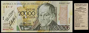 2001. Venezuela. Banco Central. CdMV. 20000 ... 