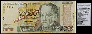 2002. Venezuela. Banco Central. CdMV. 20000 ... 