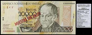 2004. Venezuela. Banco Central. CdMV. 20000 ... 